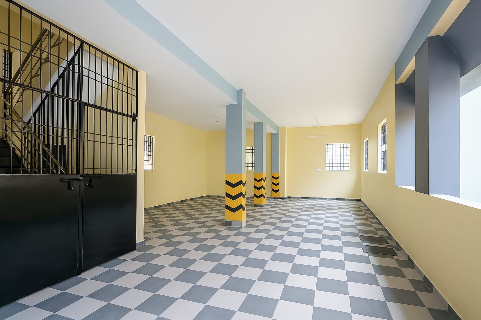 Modern Staircase with Safety Rails